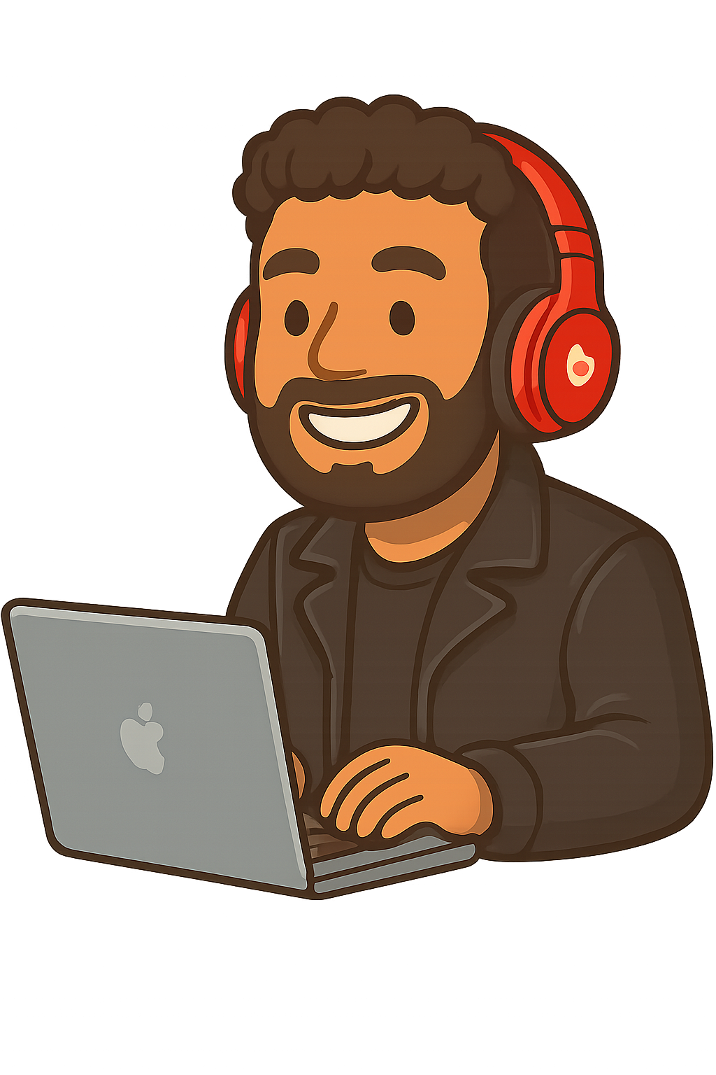 AI Music Creation - Person with headphones and laptop